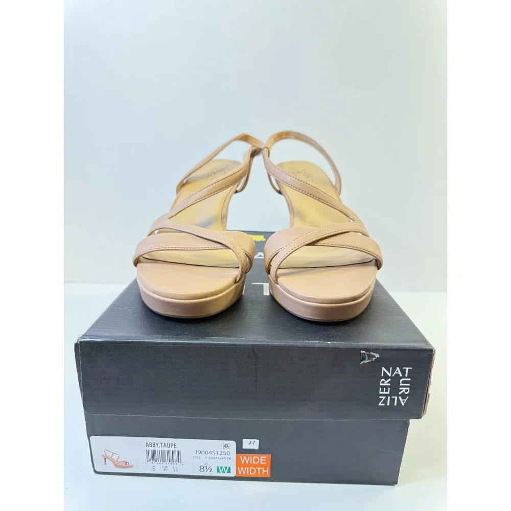 Naturalizer Women's Abby Heeled Sandal Taupe Smooth 8.5 W